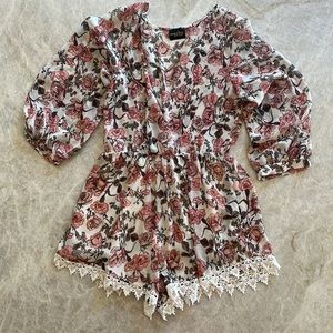 Floral Romper - Audrey Romper - Floral Print  - Brunch Outfit - Size Small